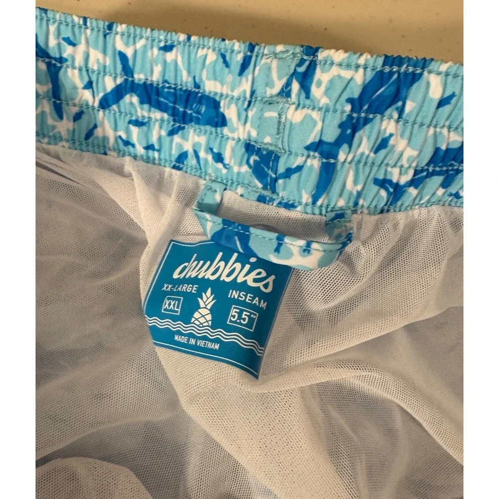 Chubbies Swim‎ Trunks Men XXL Blue Shark Sides 5.5